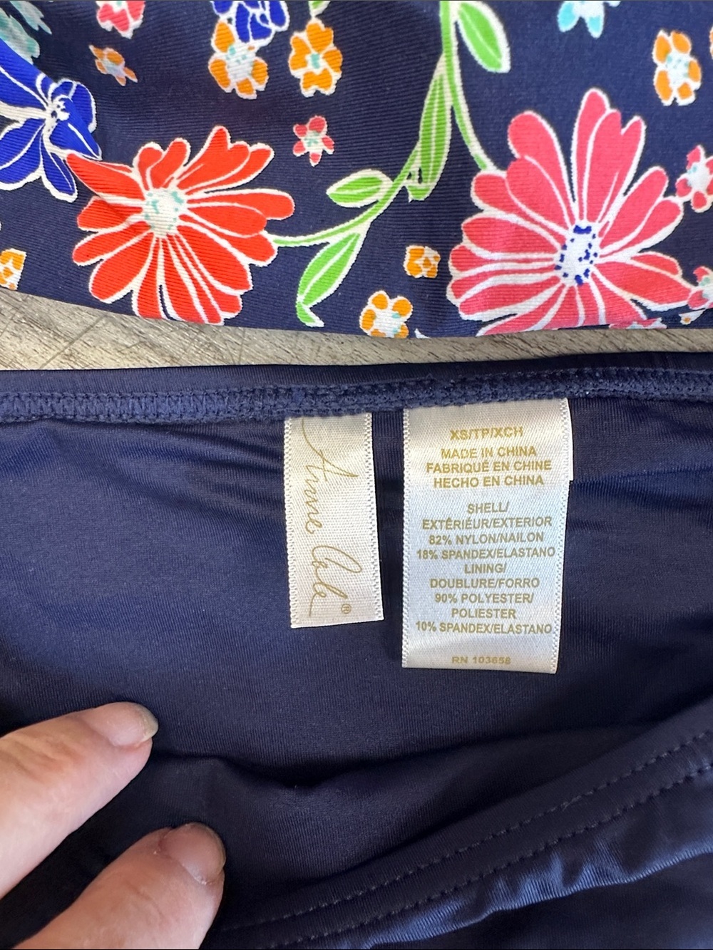 Navy Floral Tankini Set - Navy & Multi Floral Top size Small bottom XS - Picture 4 of 11